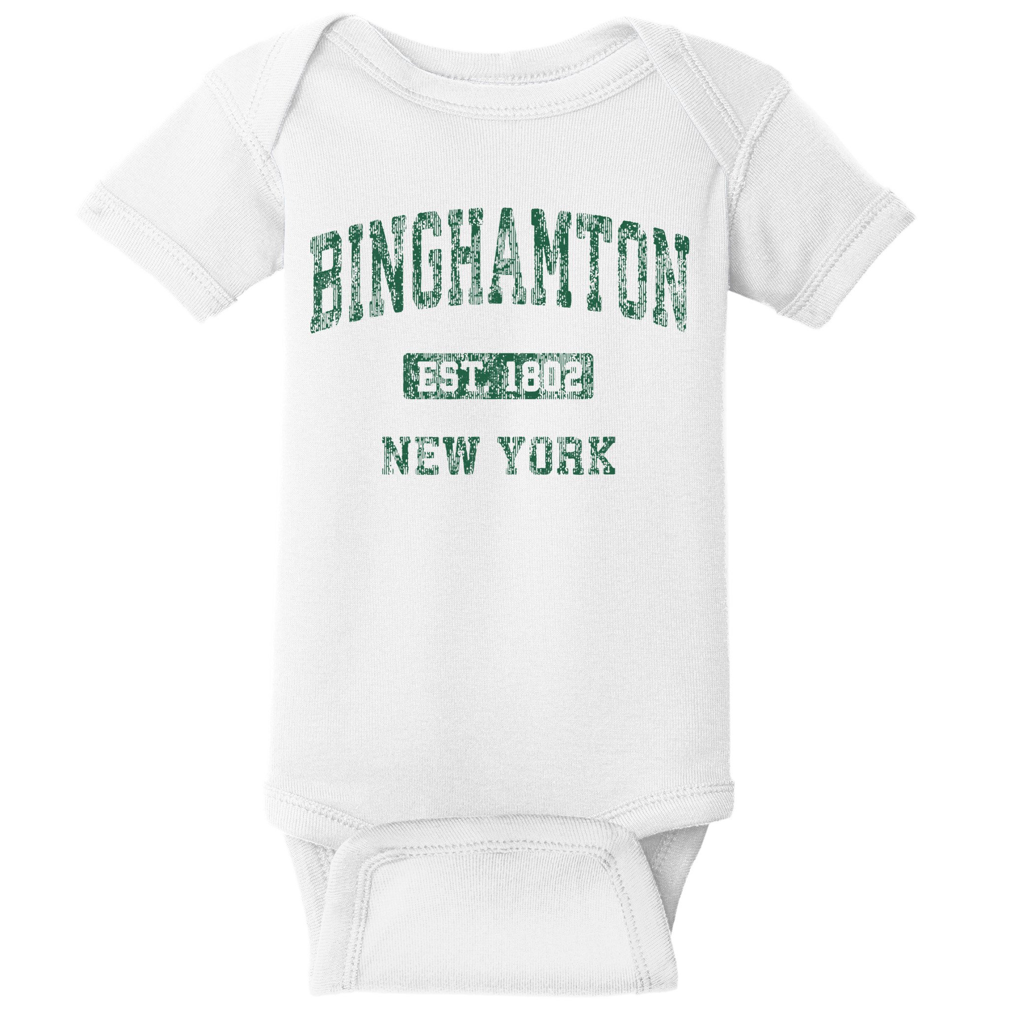 Binghamton New York Ny Vintage Athletic Sports Design Baby Bodysuit