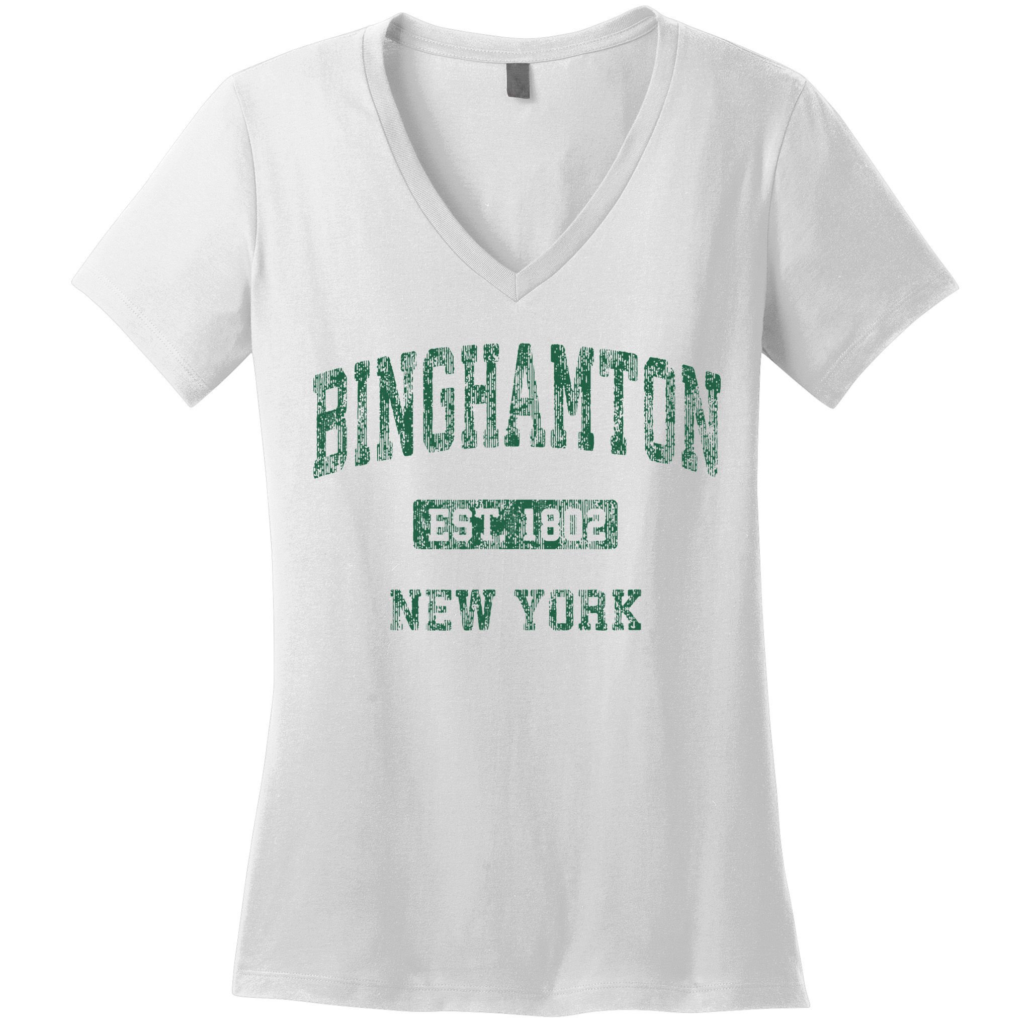 Binghamton New York Ny Vintage Athletic Sports Design Women's V-Neck T-Shirt