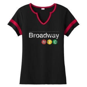 BROADWAY New York NYC Worn Design  Ladies Halftime Notch Neck Tee