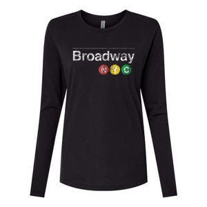 BROADWAY New York NYC Worn Design  Womens Cotton Relaxed Long Sleeve T-Shirt