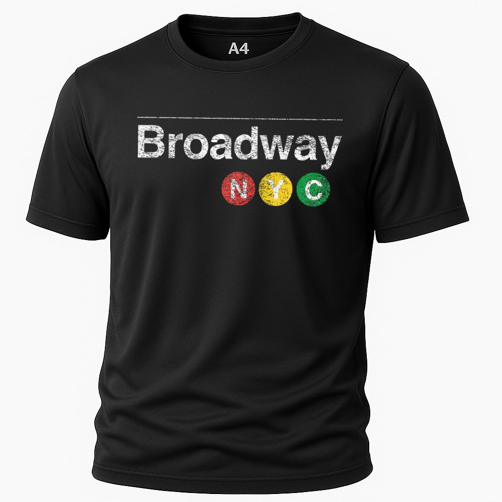 BROADWAY New York NYC Worn Design  Cooling Performance Crew T-Shirt
