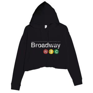 BROADWAY New York NYC Worn Design  Crop Fleece Hoodie