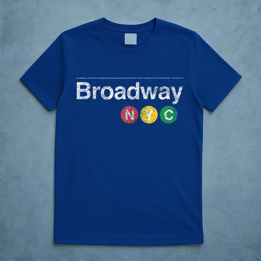 BROADWAY New York NYC Worn Design  T-Shirt
