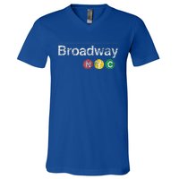 BROADWAY New York NYC Worn Design  V-Neck T-Shirt