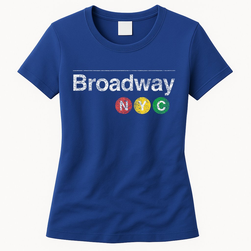 BROADWAY New York NYC Worn Design  Womens T-Shirt