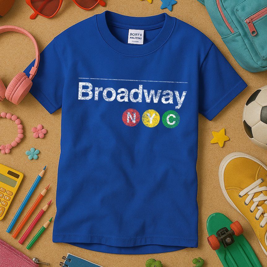 BROADWAY New York NYC Worn Design  Kids T-Shirt