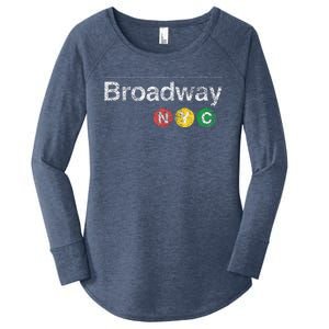 BROADWAY New York NYC Worn Design  Women's Perfect Tri Tunic Long Sleeve Shirt