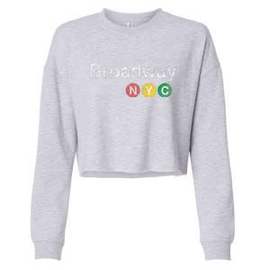 BROADWAY New York NYC Worn Design  Cropped Pullover Crew