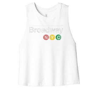 BROADWAY New York NYC Worn Design  Women's Racerback Cropped Tank