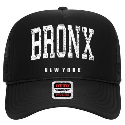 Bronx New York Vintage High Crown Mesh Back Trucker Hat