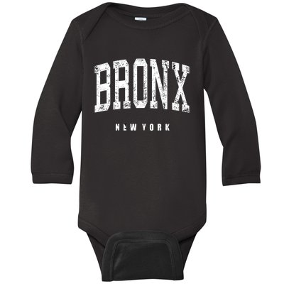 Bronx New York Vintage Baby Long Sleeve Bodysuit