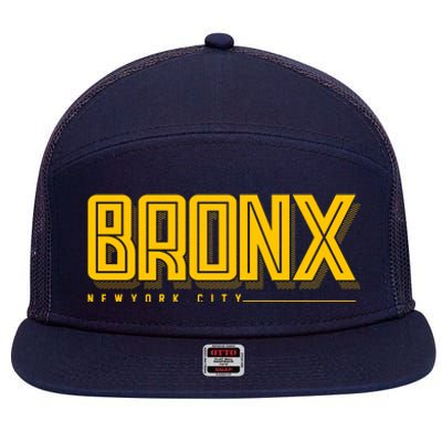 Bronx New York City Logo 7 Panel Mesh Trucker Snapback Hat