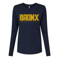 Bronx New York City Logo Womens Cotton Relaxed Long Sleeve T-Shirt