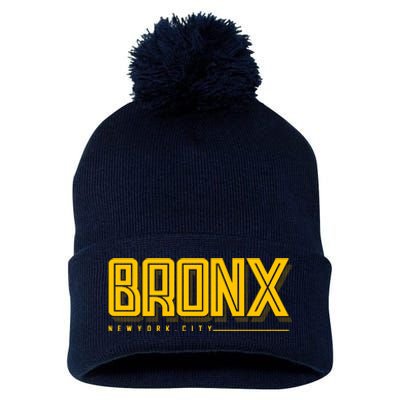 Bronx New York City Logo Pom Pom 12in Knit Beanie