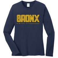 Bronx New York City Logo Ladies Long Sleeve Shirt