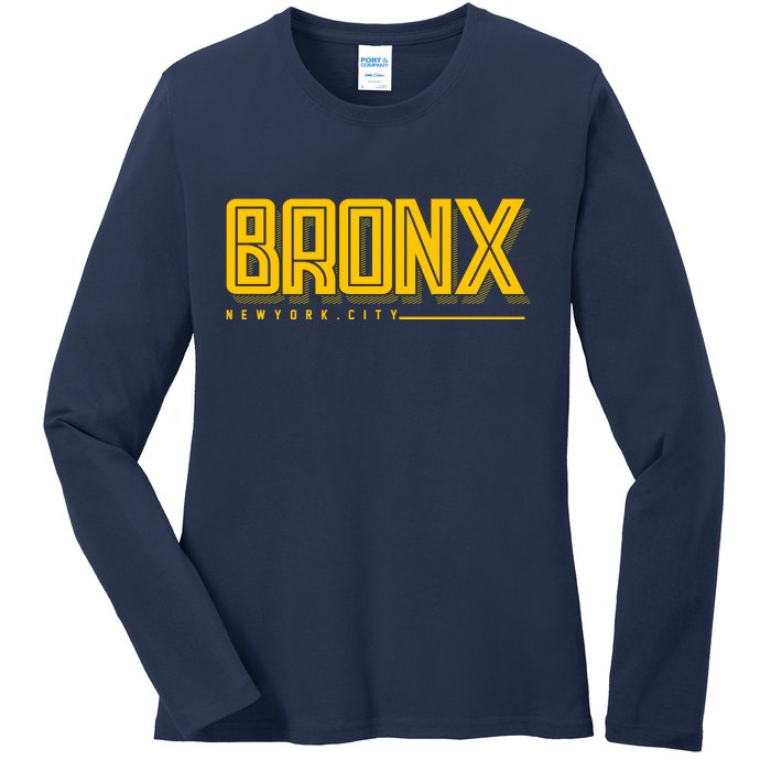 Bronx New York City Logo Ladies Long Sleeve Shirt