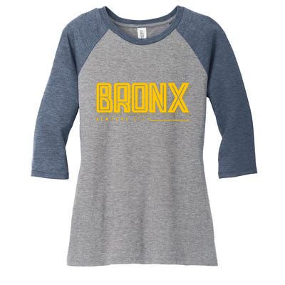 Bronx New York City Logo Women's Tri-Blend 3/4-Sleeve Raglan Shirt