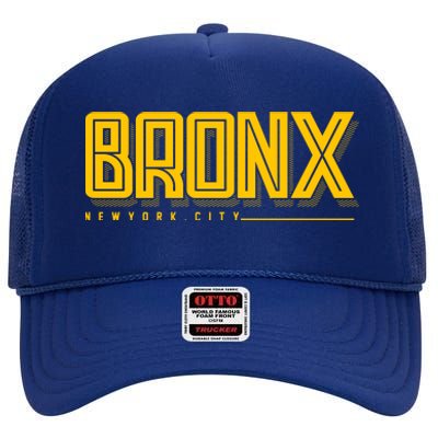 Bronx New York City Logo High Crown Mesh Back Trucker Hat