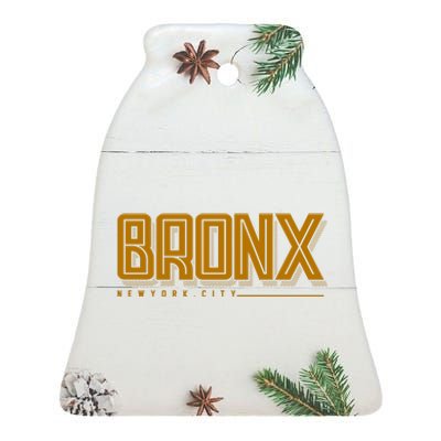 Bronx New York City Logo Ceramic Bell Ornament