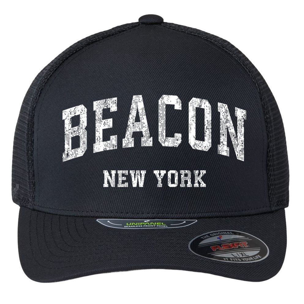 Beacon New York Ny Vintage Varsity Sports Flexfit Unipanel Trucker Cap
