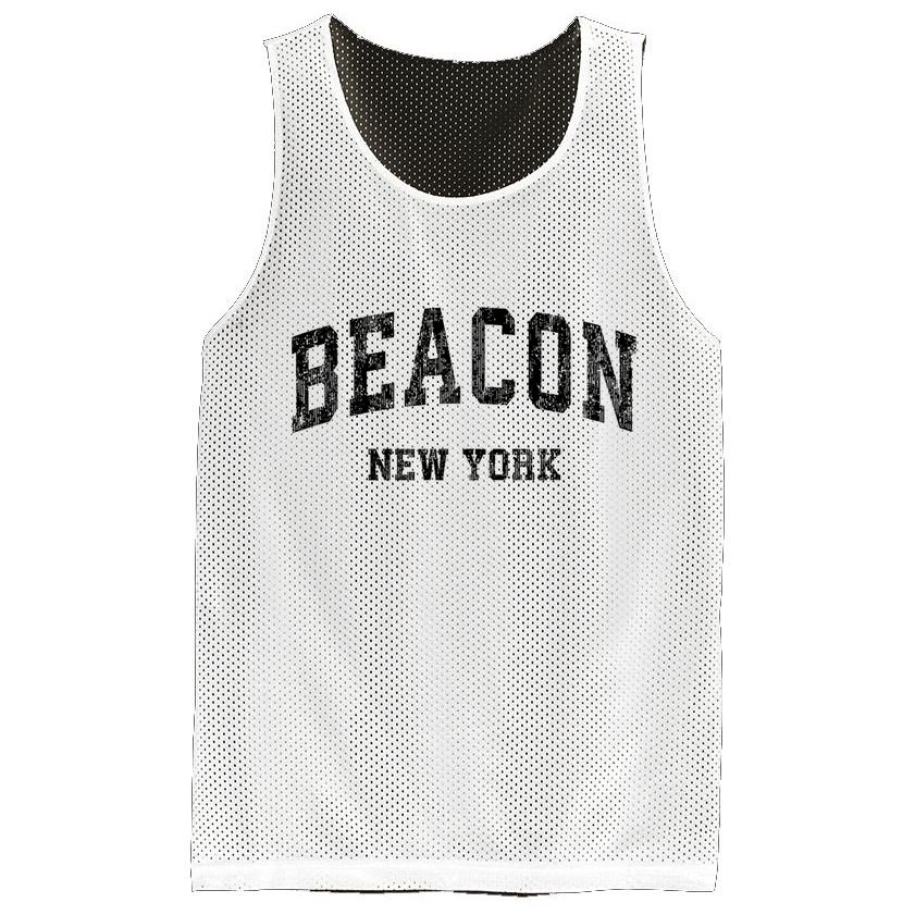 Beacon New York Ny Vintage Varsity Sports Mesh Reversible Basketball Jersey Tank