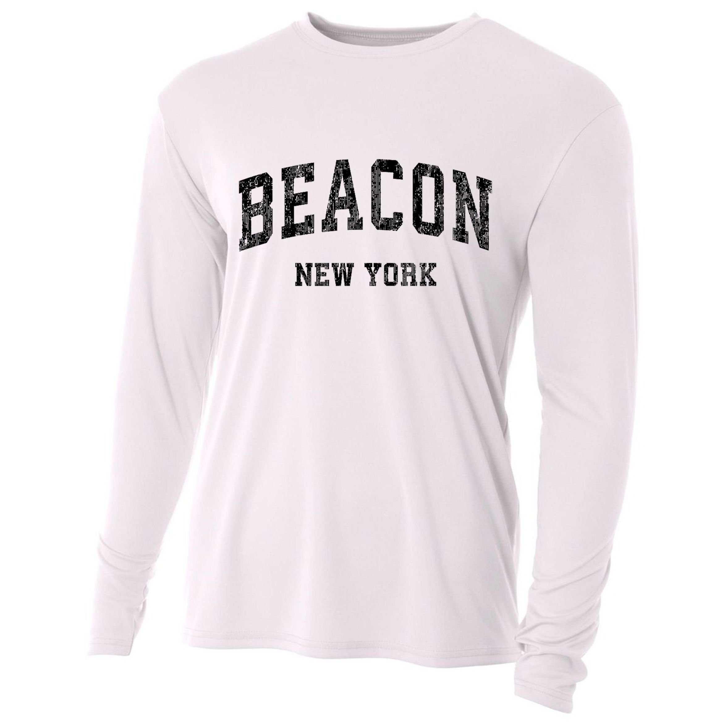 Beacon New York Ny Vintage Varsity Sports Cooling Performance Long Sleeve Crew