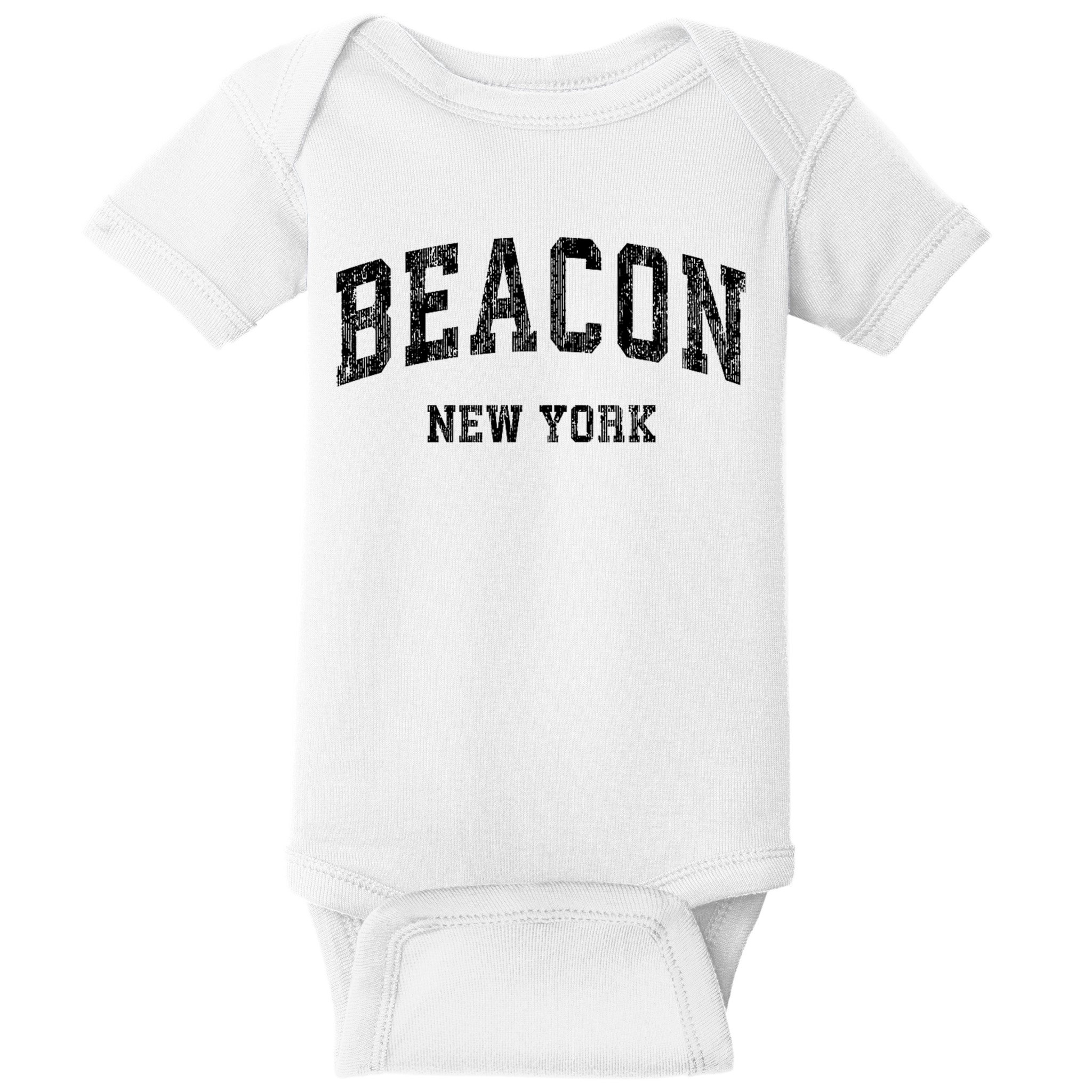 Beacon New York Ny Vintage Varsity Sports Baby Bodysuit