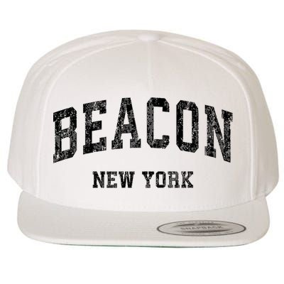 Beacon New York Ny Vintage Varsity Sports Wool Snapback Cap