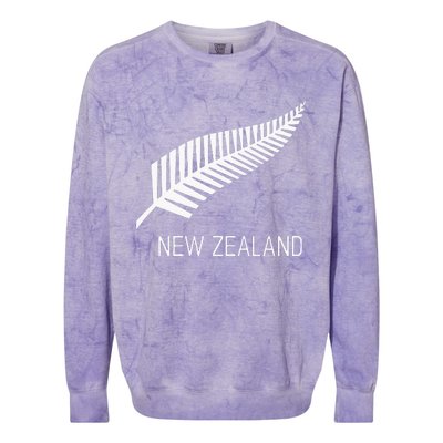 Black New Zealand Fern S Black Proud Kiwi Nz Rugby Colorblast Crewneck Sweatshirt