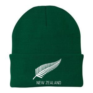 Black New Zealand Fern S Black Proud Kiwi Nz Rugby Knit Cap Winter Beanie