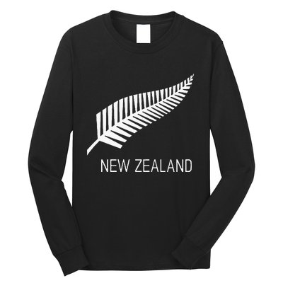 Black New Zealand Fern S Black Proud Kiwi Nz Rugby Long Sleeve Shirt