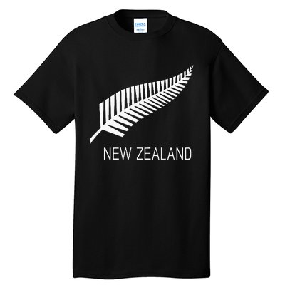 Black New Zealand Fern S Black Proud Kiwi Nz Rugby Tall T-Shirt