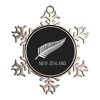 Black New Zealand Fern S Black Proud Kiwi Nz Rugby Metallic Star Ornament