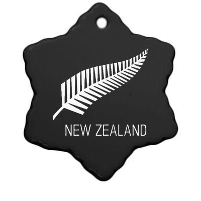 Black New Zealand Fern S Black Proud Kiwi Nz Rugby Ceramic Star Ornament