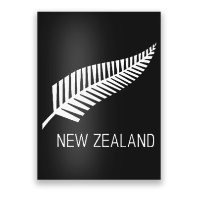 Black New Zealand Fern S Black Proud Kiwi Nz Rugby Poster