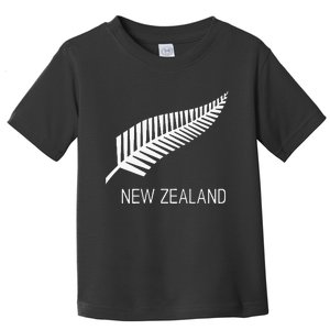 Black New Zealand Fern S Black Proud Kiwi Nz Rugby Toddler T-Shirt