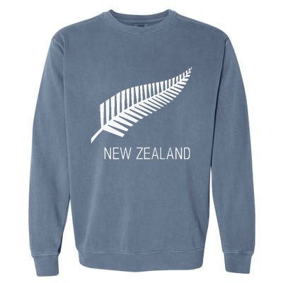 Black New Zealand Fern S Black Proud Kiwi Nz Rugby Garment-Dyed Sweatshirt