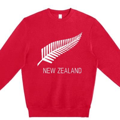 Black New Zealand Fern S Black Proud Kiwi Nz Rugby Premium Crewneck Sweatshirt