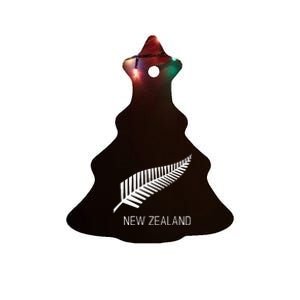 Black New Zealand Fern S Black Proud Kiwi Nz Rugby Ceramic Tree Ornament