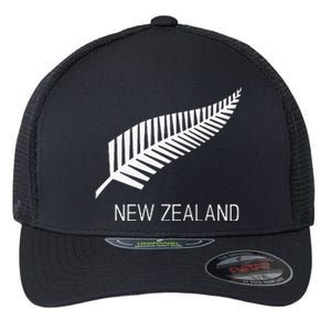 Black New Zealand Fern Black Proud Kiwi Nz Rugby Flexfit Unipanel Trucker Cap