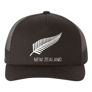 Black New Zealand Fern Black Proud Kiwi Nz Rugby Yupoong Adult 5-Panel Trucker Hat