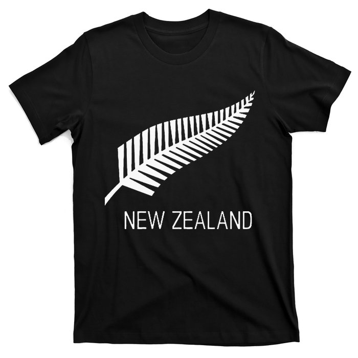 Black New Zealand Fern Black Proud Kiwi Nz Rugby T-Shirt