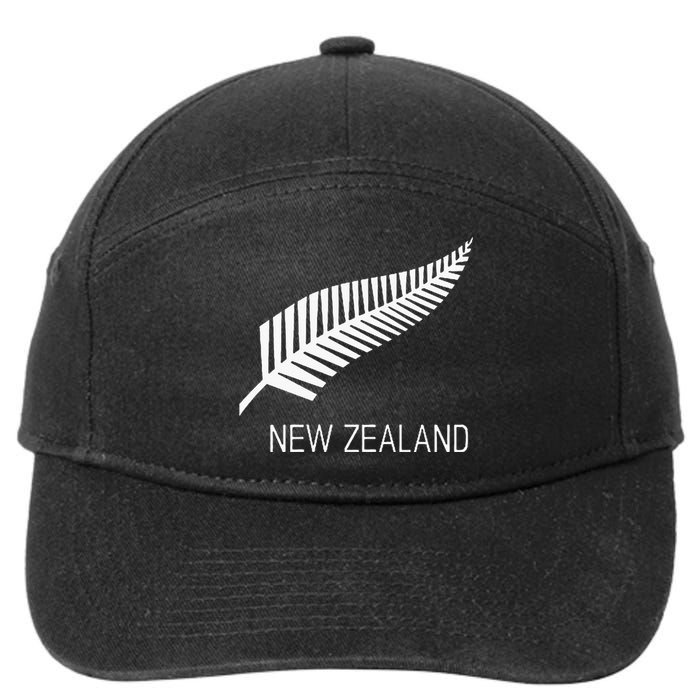 Black New Zealand Fern Black Proud Kiwi Nz Rugby 7-Panel Snapback Hat