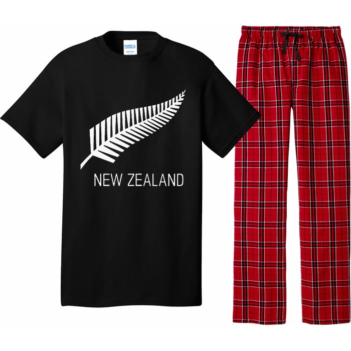 Black New Zealand Fern Black Proud Kiwi Nz Rugby Pajama Set