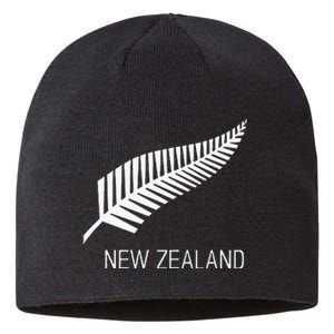 Black New Zealand Fern Black Proud Kiwi Nz Rugby Sustainable Beanie