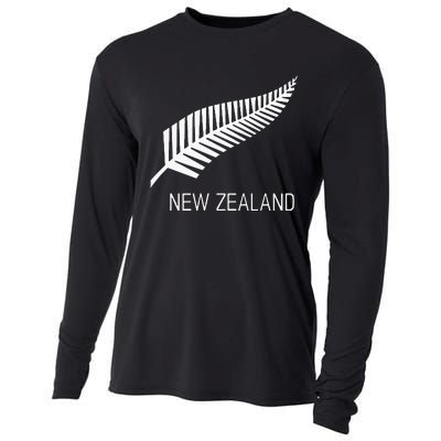 Black New Zealand Fern Black Proud Kiwi Nz Rugby Cooling Performance Long Sleeve Crew