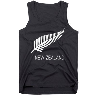 Black New Zealand Fern Black Proud Kiwi Nz Rugby Tank Top