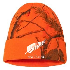 Black New Zealand Fern Black Proud Kiwi Nz Rugby Kati Licensed 12" Camo Beanie