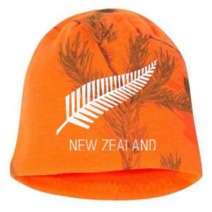 Black New Zealand Fern Black Proud Kiwi Nz Rugby Kati - Camo Knit Beanie