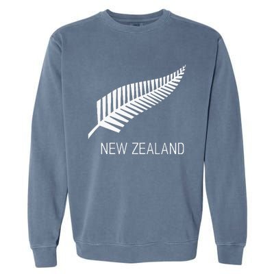 Black New Zealand Fern Black Proud Kiwi Nz Rugby Garment-Dyed Sweatshirt